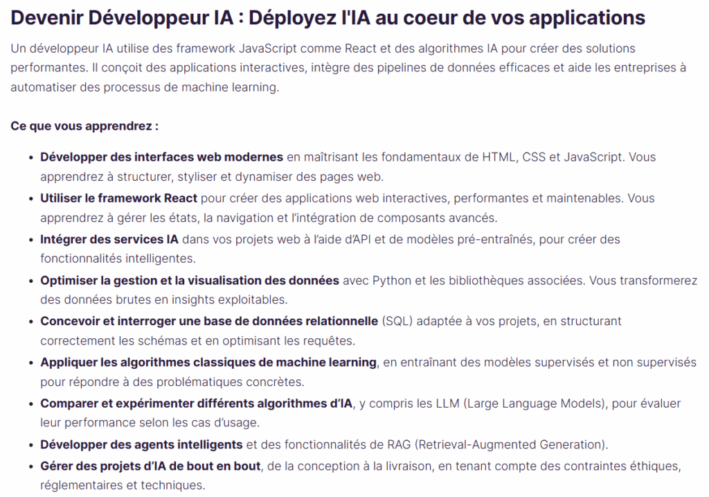 Parcours OpenClassRooms : Déployez l'IA au cœur de vos applications