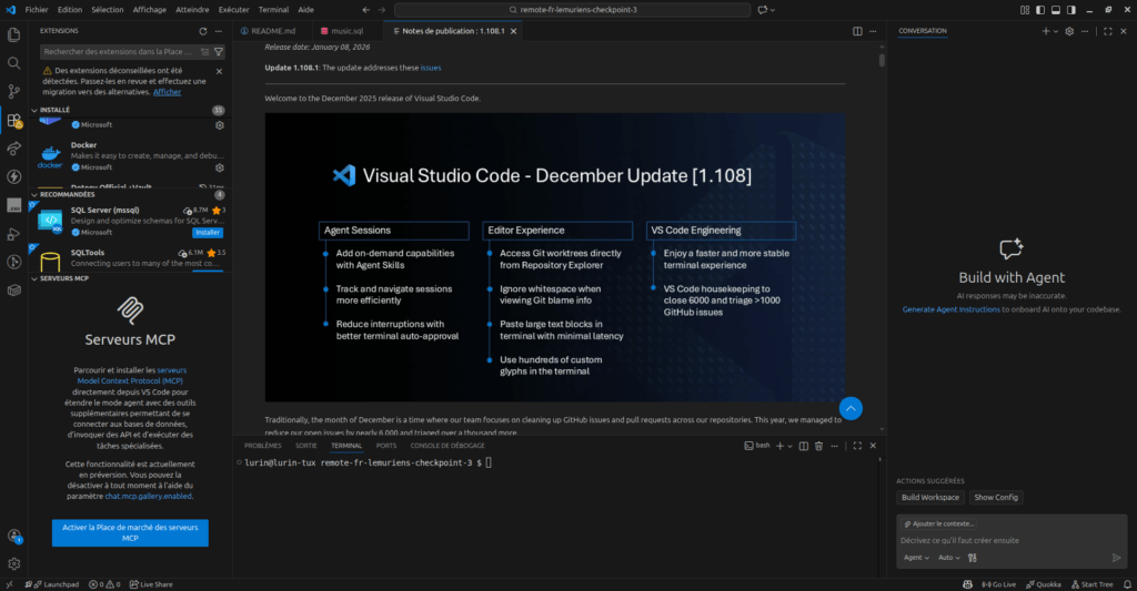 VSCode n'a plus grand chose à voir avec celui que j'utilisais à la Wild Code School.