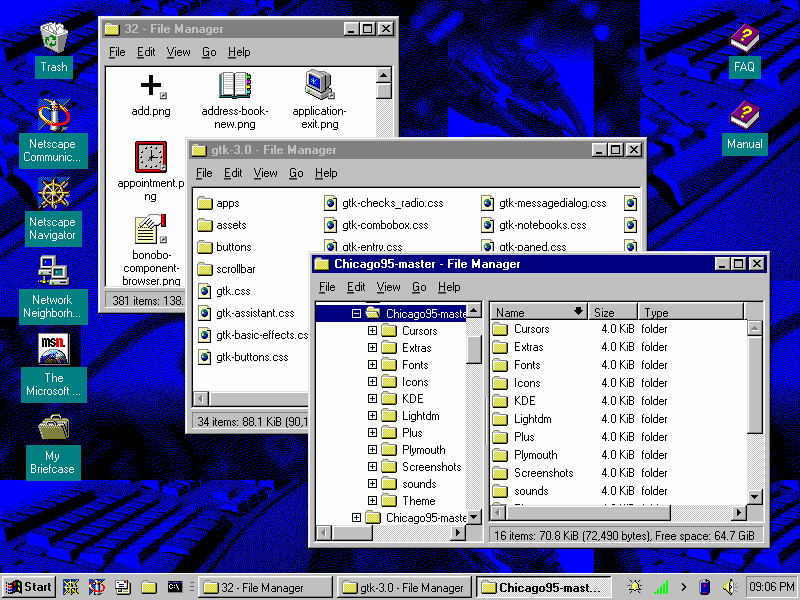 Chicago95, un thème Linux à l'effigie de Windows 95, compatible avec les environnements de bureau Xfce